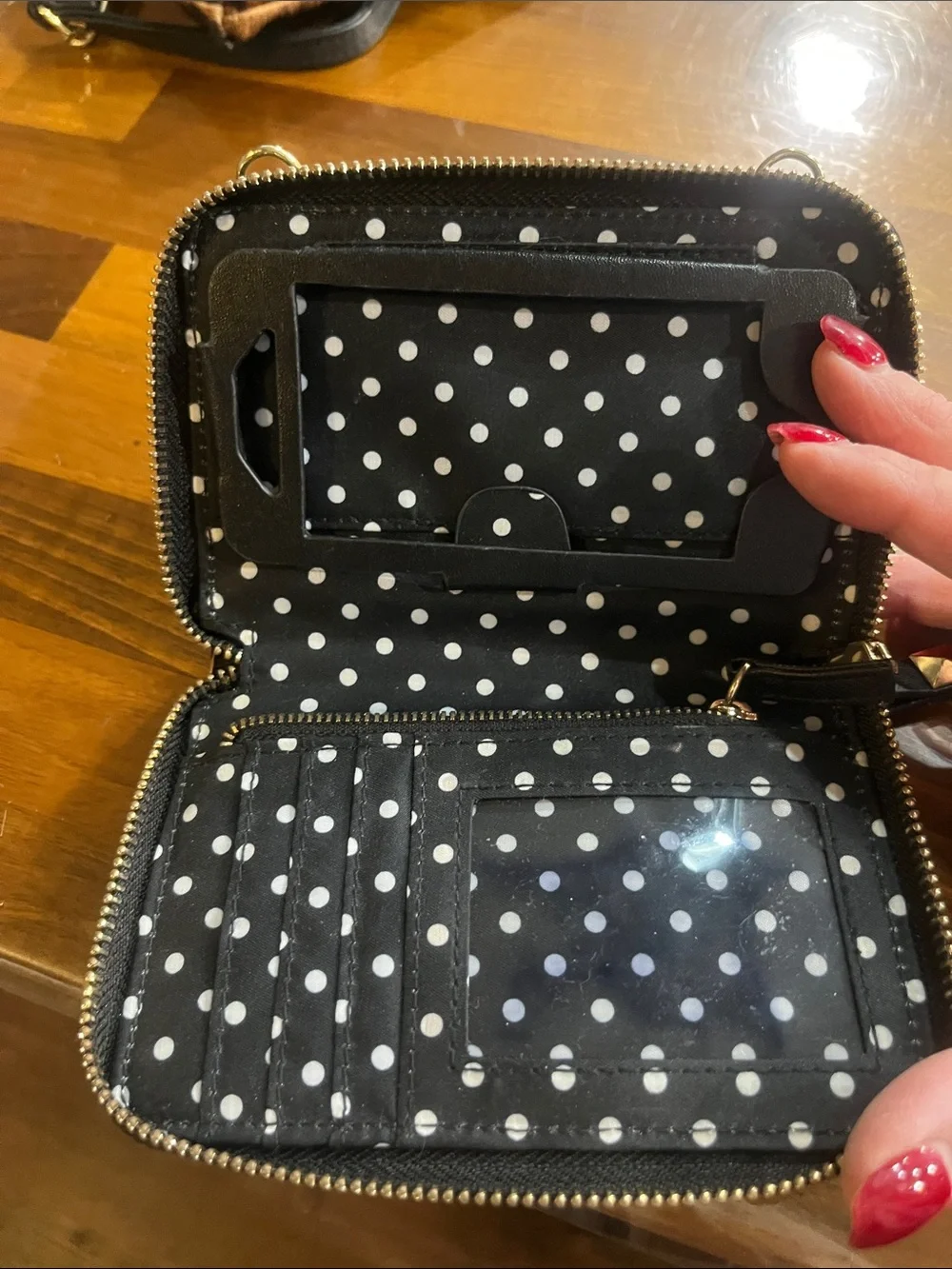 NEW Victoria Secret Leopard Print Zip Wallet - Black & Tan - Picture 2 of 2